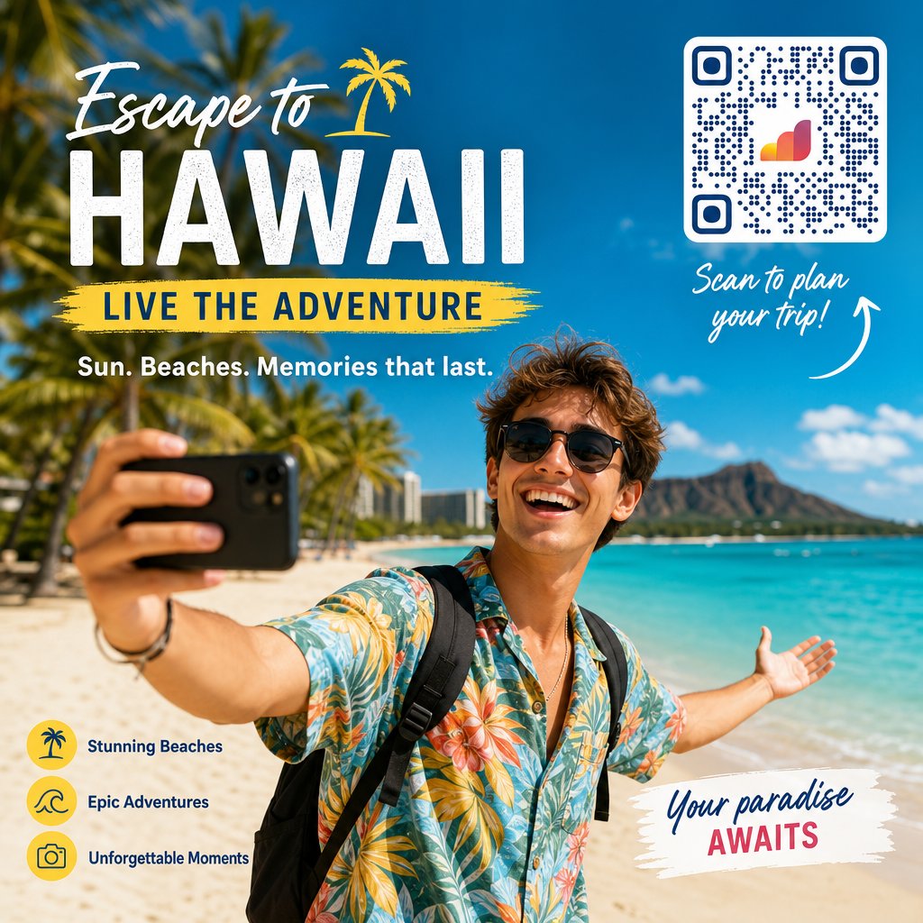 Traveler in Hawaii sharing beach moments